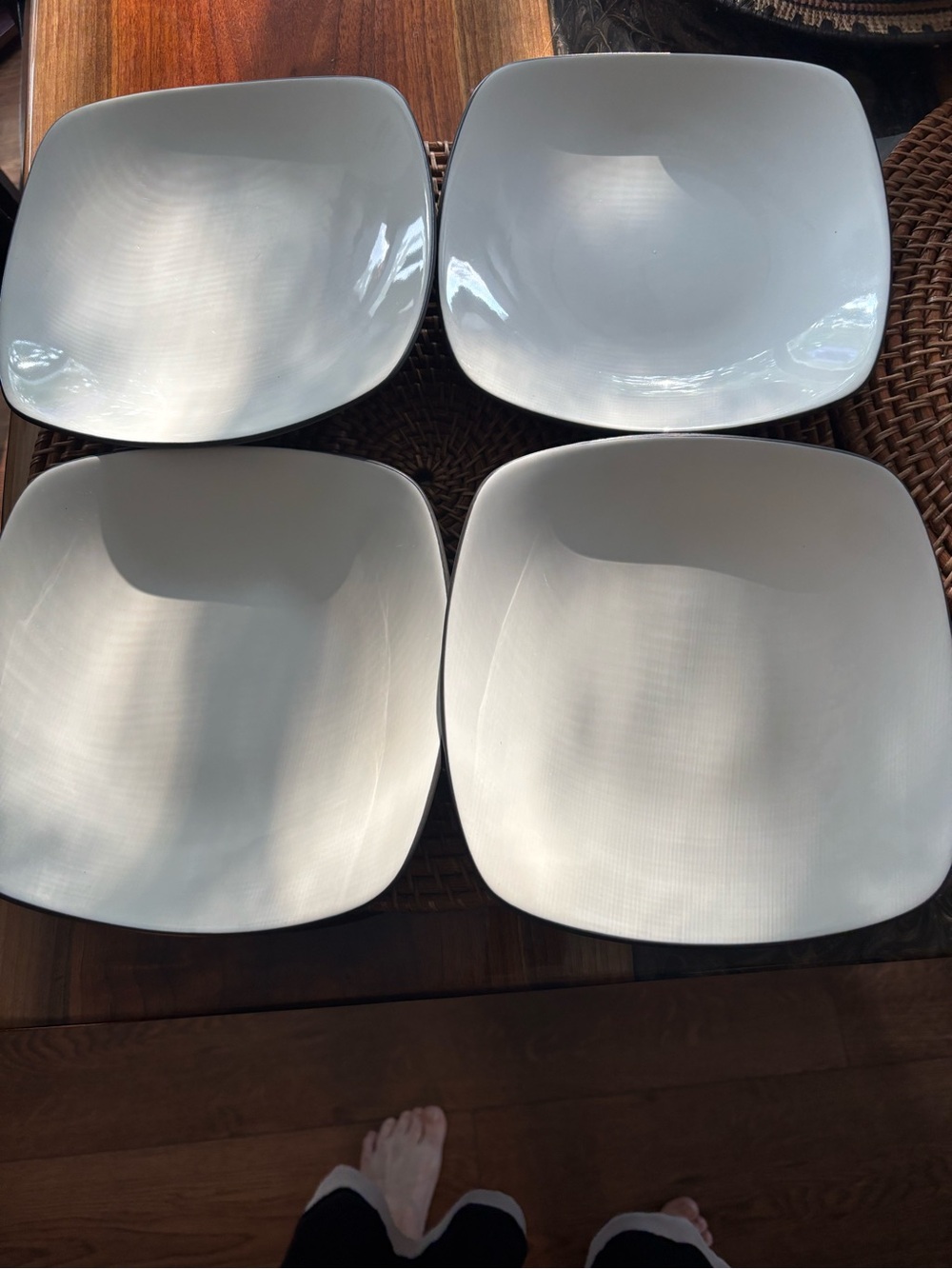 Noritake White Square Ceramic salad/appetizer Plates - Set of 4